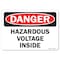 Signmission Safety Sign, OSHA Danger, 3.5" Height, 5" Width, Hazardous Voltage Inside, Landscape OS-DS-D-35-L-19385 - alternate 1